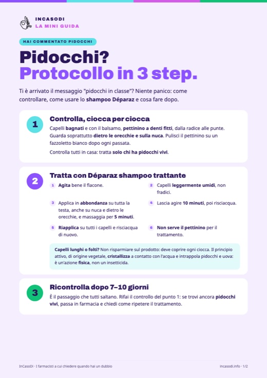 Copertina della guida InCasoDi sui pidocchi